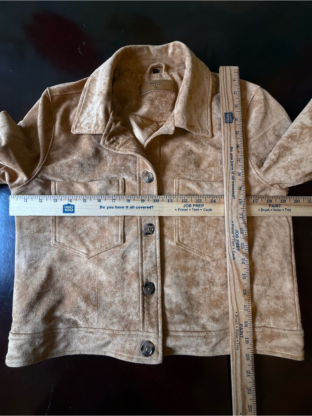 BLANK NYC Womens Faux Suede Trucker Jacket Crop Brown Grunge Country Medium - Picture 5 of 8